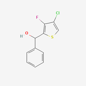 molecular formula C11H8ClFOS B13079684 (4-Chloro-3-fluorothiophen-2-yl)(phenyl)methanol 