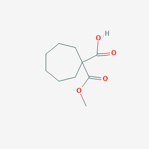 molecular formula C10H16O4 B13079691 1-(Methoxycarbonyl)cycloheptane-1-carboxylic acid 