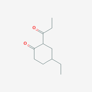 4-Ethyl-2-propanoylcyclohexan-1-one