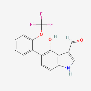 4-Hydroxy-5-(2-(trifluoromethoxy)phenyl)indole-3-carboxaldehyde