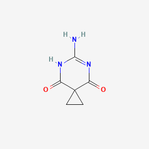 molecular formula C6H7N3O2 B13079939 6-Amino-8-hydroxy-5,7-diazaspiro[2.5]octa-5,7-dien-4-one 