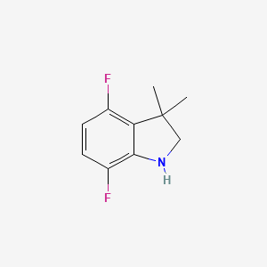 molecular formula C10H11F2N B13079944 4,7-difluoro-3,3-dimethyl-2,3-dihydro-1H-indole 