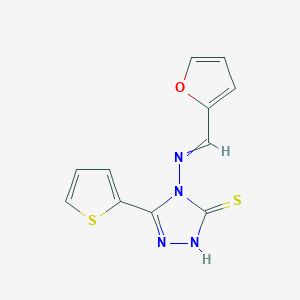 molecular formula C11H8N4OS2 B1307995 4-{[(E)-2-furylmethylidene]amino}-5-(2-thienyl)-4H-1,2,4-triazole-3-thiol 