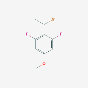 molecular formula C9H9BrF2O B13079960 2-(1-Bromoethyl)-1,3-difluoro-5-methoxybenzene 