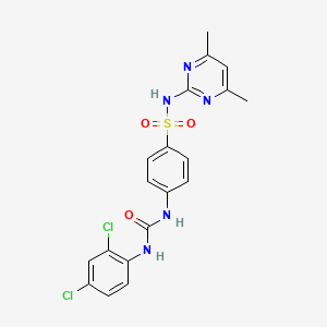 molecular formula C19H17Cl2N5O3S B13079979 4-(3-(2,4-Dichlorophenyl)ureido)-N-(4,6-dimethylpyrimidin-2-yl)benzenesulfonamide 