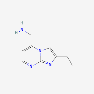 molecular formula C9H12N4 B13080008 {2-Ethylimidazo[1,2-a]pyrimidin-5-yl}methanamine 