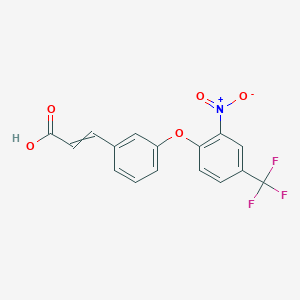 molecular formula C16H10F3NO5 B1308001 (E)-3-{3-[2-nitro-4-(trifluoromethyl)phenoxy]phenyl}-2-propenoic acid 