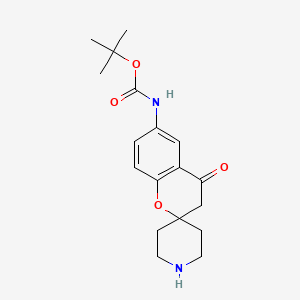 molecular formula C18H24N2O4 B13080033 tert-Butyl (4-oxospiro[chroman-2,4'-piperidin]-6-yl)carbamate CAS No. 1260897-99-1