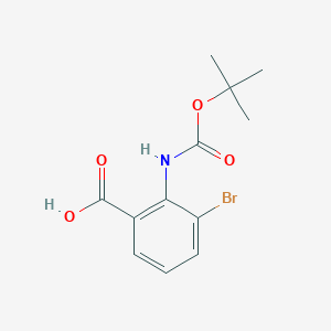 molecular formula C12H14BrNO4 B13080051 3-Bromo-2-((tert-butoxycarbonyl)amino)benzoic acid 