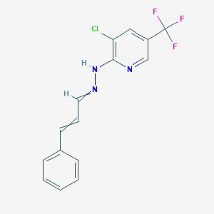molecular formula C15H11ClF3N3 B1308006 3-phenylacrylaldehyde N-[3-chloro-5-(trifluoromethyl)-2-pyridinyl]hydrazone 
