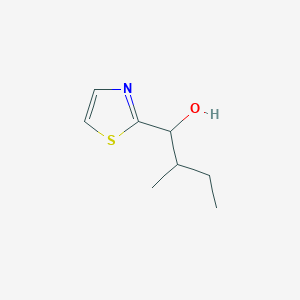 molecular formula C8H13NOS B13080072 2-Methyl-1-(1,3-thiazol-2-yl)butan-1-ol 