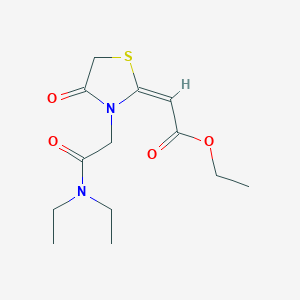 Ethyl 2-(3-(2-(diethylamino)-2-oxoethyl)-4-oxothiazolidin-2-ylidene)acetate