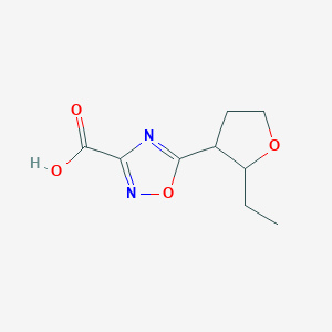 molecular formula C9H12N2O4 B13080122 5-(2-Ethyloxolan-3-yl)-1,2,4-oxadiazole-3-carboxylic acid 