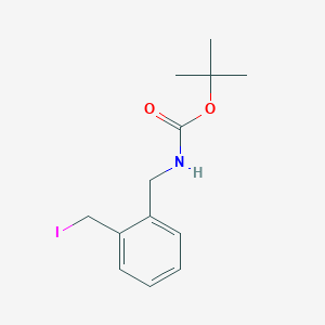 molecular formula C13H18INO2 B13080129 tert-Butyl 2-(iodomethyl)benzylcarbamate 