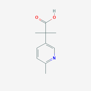 molecular formula C10H13NO2 B13080158 2-Methyl-2-(6-methylpyridin-3-yl)propanoic acid 