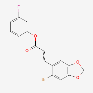 molecular formula C16H10BrFO4 B1308022 3-fluorophenyl (E)-3-(6-bromo-1,3-benzodioxol-5-yl)-2-propenoate 