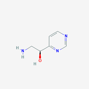 molecular formula C6H9N3O B13080240 (1S)-2-Amino-1-(pyrimidin-4-yl)ethan-1-ol 