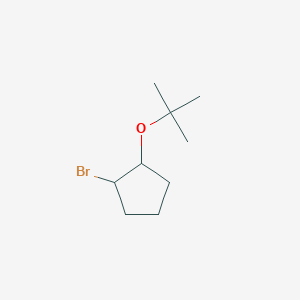 molecular formula C9H17BrO B13080288 1-Bromo-2-(tert-butoxy)cyclopentane 