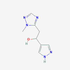 molecular formula C8H11N5O B13080295 2-(1-Methyl-1H-1,2,4-triazol-5-yl)-1-(1H-pyrazol-4-yl)ethan-1-ol 