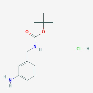 molecular formula C12H19ClN2O2 B13080296 tert-Butyl 3-aminobenzylcarbamate hydrochloride 