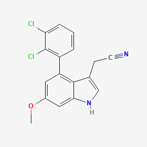 molecular formula C17H12Cl2N2O B13080299 2-(4-(2,3-Dichlorophenyl)-6-methoxy-1H-indol-3-yl)acetonitrile 