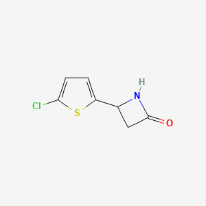 molecular formula C7H6ClNOS B13080307 4-(5-Chlorothiophen-2-yl)azetidin-2-one 