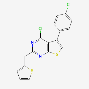 molecular formula C17H10Cl2N2S2 B13080346 4-Chloro-5-(4-chlorophenyl)-2-(thien-2-ylmethyl)thieno[2,3-d]pyrimidine 