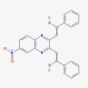 (2Z,2'Z)-2,2'-(6-nitro-1,4-dihydroquinoxaline-2,3-diylidene)bis(1-phenylethanone)
