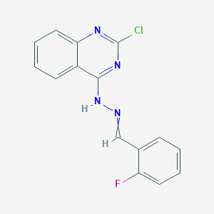 2-fluorobenzenecarbaldehyde N-(2-chloro-4-quinazolinyl)hydrazone