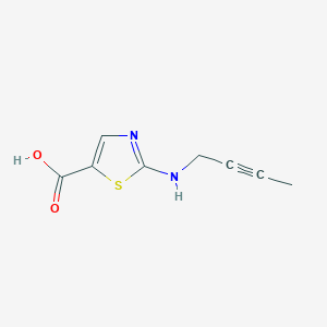 molecular formula C8H8N2O2S B13080426 2-[(But-2-yn-1-yl)amino]-1,3-thiazole-5-carboxylic acid 