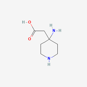 molecular formula C7H14N2O2 B13080445 2-(4-Aminopiperidin-4-yl)acetic acid CAS No. 933727-37-8