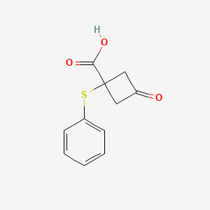 3-Oxo-1-(phenylthio)cyclobutane-1-carboxylic acid