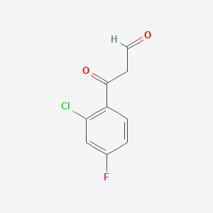 molecular formula C9H6ClFO2 B13080470 3-(2-Chloro-4-fluorophenyl)-3-oxopropanal 