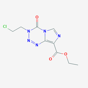 molecular formula C9H10ClN5O3 B13080478 Ethyl 3-(2-chloroethyl)-4-oxo-3,4-dihydroimidazo[5,1-d][1,2,3,5]tetrazine-8-carboxylate 