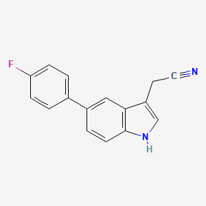 molecular formula C16H11FN2 B13080507 2-(5-(4-Fluorophenyl)-1H-indol-3-yl)acetonitrile 