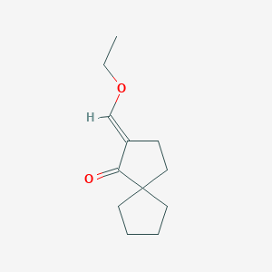 molecular formula C12H18O2 B13080517 2-(Ethoxymethylidene)spiro[4.4]nonan-1-one 