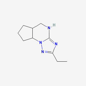 molecular formula C10H16N4 B13080541 11-Ethyl-1,8,10,12-tetraazatricyclo[7.3.0.0,2,6]dodeca-9,11-diene 