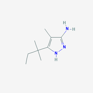 molecular formula C9H17N3 B13080599 4-methyl-3-(2-methylbutan-2-yl)-1H-pyrazol-5-amine 