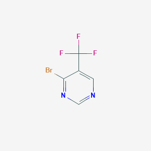 molecular formula C5H2BrF3N2 B13080607 4-Bromo-5-(trifluoromethyl)pyrimidine 