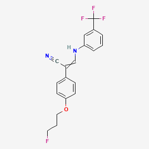 molecular formula C19H16F4N2O B1308064 (Z)-2-[4-(3-fluoropropoxy)phenyl]-3-[3-(trifluoromethyl)anilino]-2-propenenitrile 