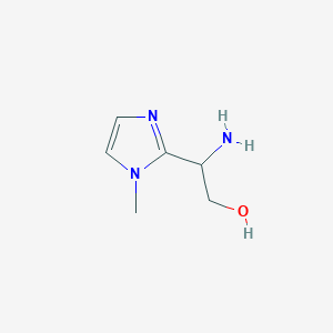 molecular formula C6H11N3O B13080685 2-Amino-2-(1-methyl-1H-imidazol-2-YL)ethan-1-OL 