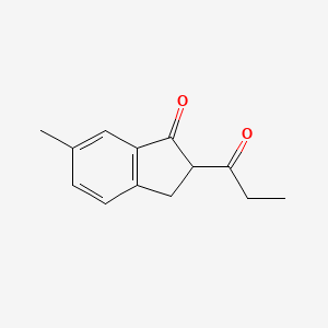 molecular formula C13H14O2 B13080713 6-Methyl-2-propanoyl-2,3-dihydro-1H-inden-1-one 