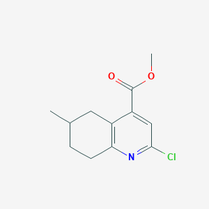 molecular formula C12H14ClNO2 B13080720 Methyl 2-chloro-6-methyl-5,6,7,8-tetrahydroquinoline-4-carboxylate 