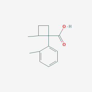 molecular formula C13H16O2 B13080746 2-Methyl-1-(2-methylphenyl)cyclobutane-1-carboxylic acid 