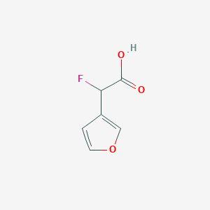 molecular formula C6H5FO3 B13080824 2-Fluoro-2-(furan-3-yl)acetic acid 