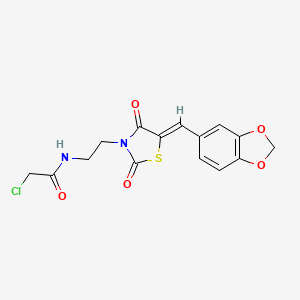 N-{2-[5-(2H-1,3-benzodioxol-5-ylmethylidene)-2,4-dioxo-1,3-thiazolidin-3-yl]ethyl}-2-chloroacetamide