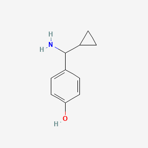 molecular formula C10H13NO B13080853 4-[Amino(cyclopropyl)methyl]phenol 