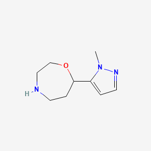 molecular formula C9H15N3O B13080856 7-(1-Methyl-1H-pyrazol-5-yl)-1,4-oxazepane 