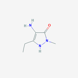 molecular formula C6H11N3O B13080866 4-amino-3-ethyl-1-methyl-1H-pyrazol-5-ol 