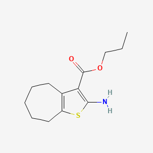 molecular formula C13H19NO2S B1308087 propyl 2-amino-5,6,7,8-tetrahydro-4H-cyclohepta[b]thiophene-3-carboxylate CAS No. 351982-19-9